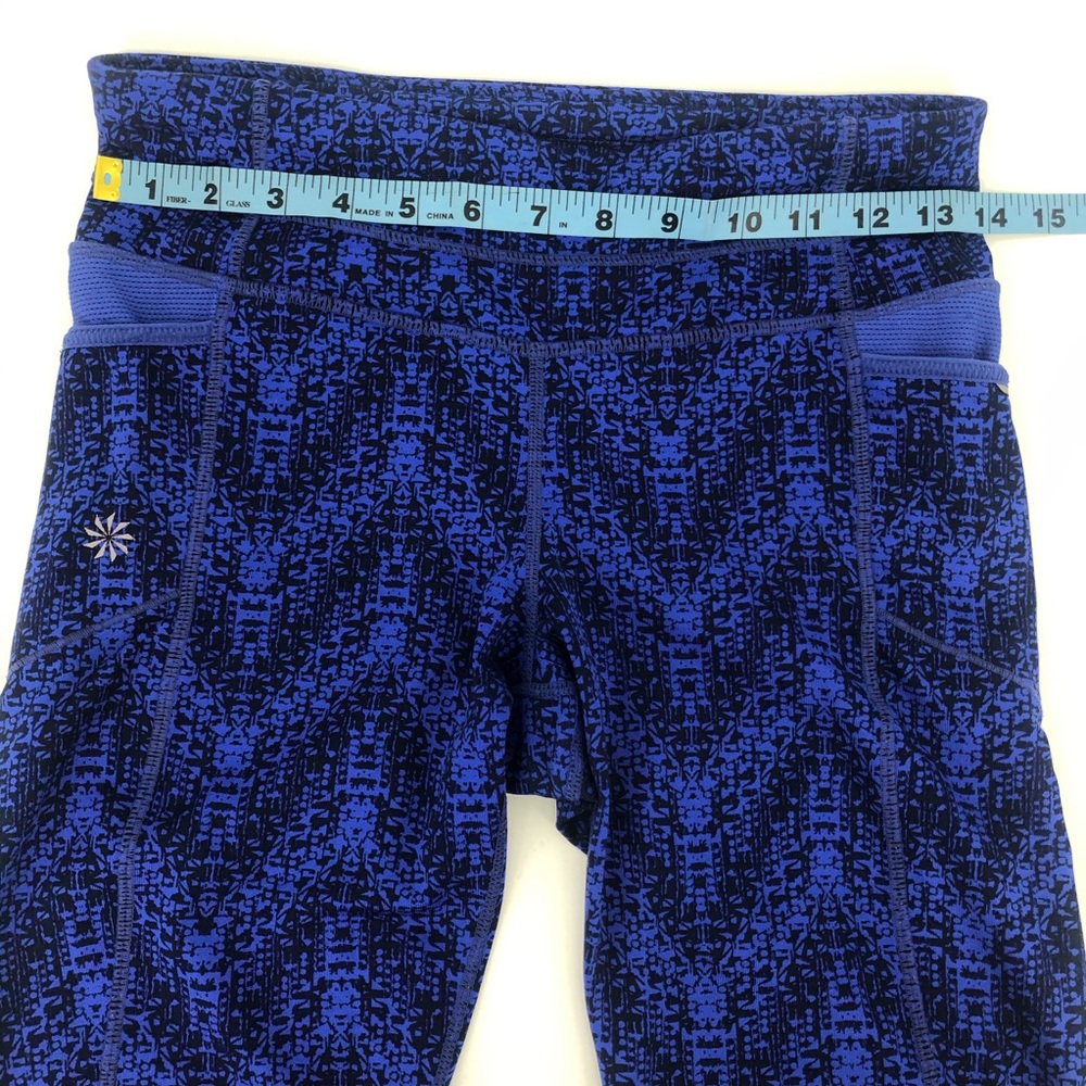 Athleta Blue and Black Cropped Workout Leggings - Picture 6 of 13